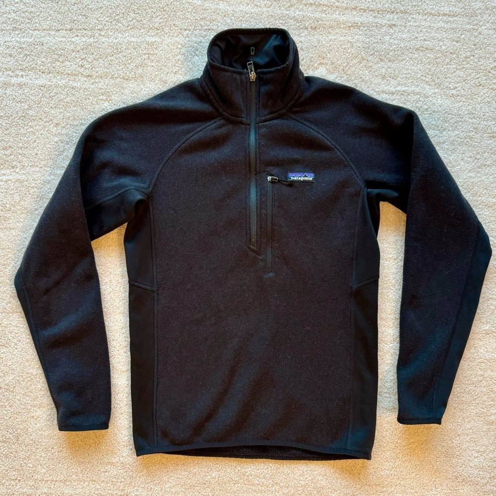 Patagonia Performance Better Sweater Black 1/4 Zip Mens Small